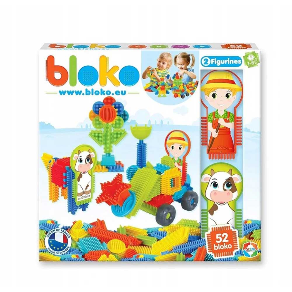 BLOKO Set Di 50 Blocchi Da Costruzione Con Figure Di Salvataggio - Da 12 Mesi - Made In Europe - Giocattoli Educativi In Plastica - 503540