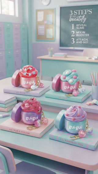 Gui-Gui mini slime v lončku z obeskom 