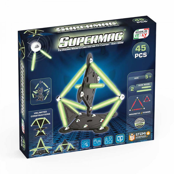 Supermag sestavljivi magneti glow 45 