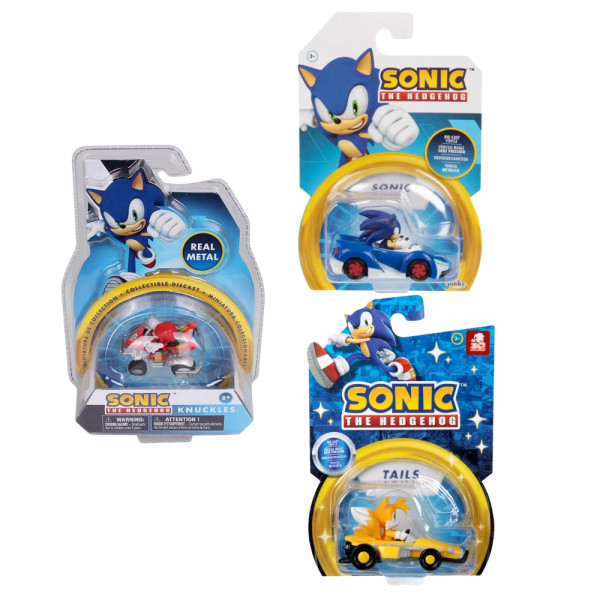 Sonic vozilo z vrtljivimi kolesi 1:64 